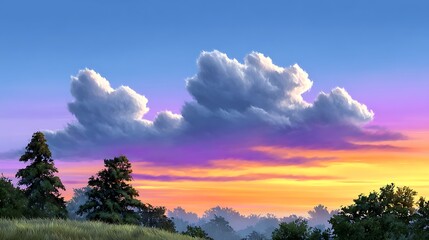 A dreamy cloud-filled sky where fluffy white clouds naturally form heart outlines, glowing under a golden sunset with pink-orange hues