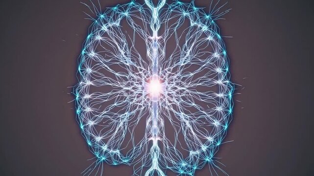 Tree-Shaped Glowing Brain Illustration Symbolizing Futuristic Knowledge Growth.
