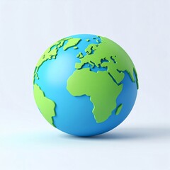 Naklejka premium Simple 3D Model of Green and Blue Earth Globe