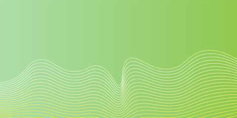 Green vector background with wavy lines. Green vector background texture with sleek and modern graphic. Minimal green vector background with wavy lines in digital wave style. Technology background.