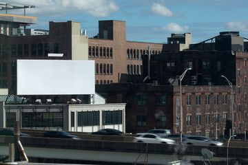 Blank billboard along the highway in New York City