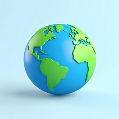 Fototapeta premium Stylized 3D Render of a Blue and Green Earth Globe