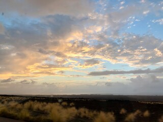 sunset over the river