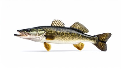 Fototapeta premium Aquatic Wonder: A single fish, an emblem of the sea, elegantly showcased against an unblemished backdrop, inviting the imagination to dive into the mysterious depths of the ocean.