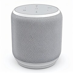 Grey Fabric Mesh Cylinder Wireless Portable Speaker