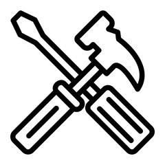 hammer and screwdriver crossed icon