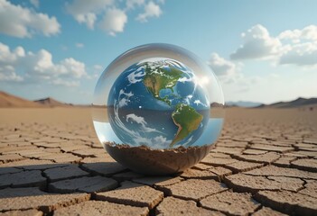 Earth dome reveals the impact of desertification and drought on climate change for Earth Day awareness