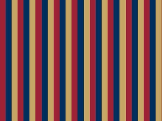 Seamless vertical stripes pattern in navy blue, burgundy, and gold for textile, fashion, and web design.