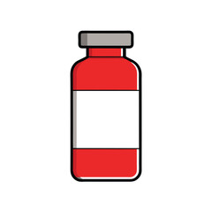Fototapeta premium Medical Vial A Detailed Illustration of a Red Pharmaceutical Bottle
