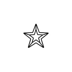Simple Black Star Shape on Green Background