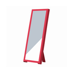 Full-Length Red Standing Mirror Reflection and Style