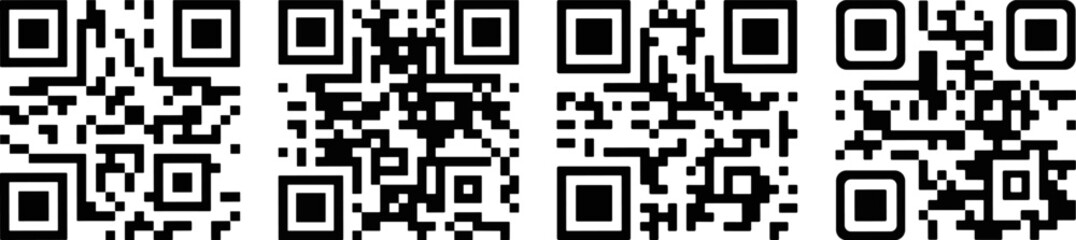 QR Code Vector Sample – Isolated Black and White Barcode for Smartphone Scanning, Minimalist Digital Icon on White Background

