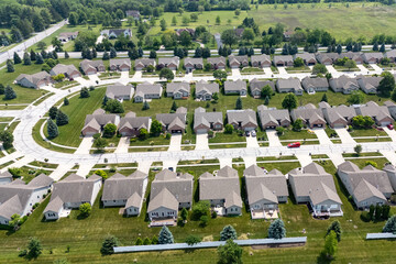 aerial view of Suburban neighborhood 