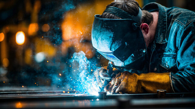 workers and welders who perform arc welding in factories