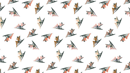 Naklejka premium Seamless Pattern of Diverse Sunbathing People on Beach Chairs