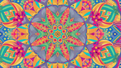 Colorful Mandala Kaleidoscope Pattern