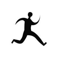 Running man silhouette. Vector image.