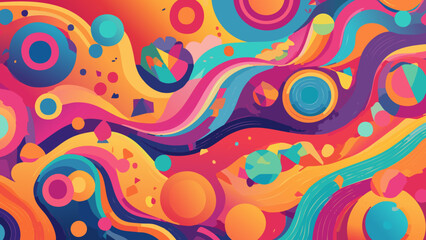 Abstract Memphis Style Pattern