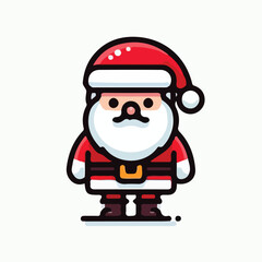 Santa Claus with a simple and minimalist flat design using a white background