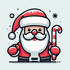Santa Claus with a simple and minimalist flat design using a white background