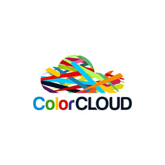 Abstract Colorful Cloud Logo designs concept vector