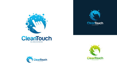 Clean Touch logo designs concept vector, Simple Clean logo template, Online Cleaning logo symbol