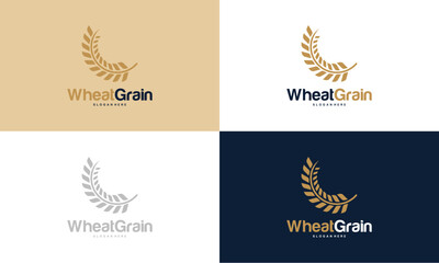 Luxury Grain wheat logo concept, Agriculture wheat Logo Template vector icon