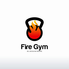 Fire Gym logo designs vector, Gymnastic logo designs vector