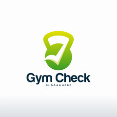 Gym Check logo designs vector, Safe Gym logo vector, Gymnastic logo designs template