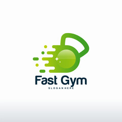 Obraz premium Fast Gym logo designs vector, Gymnastic logo designs template