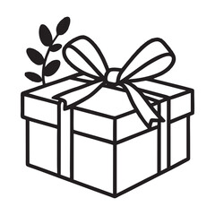 gift box silhouette image on white background