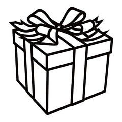 gift box silhouette image on white background