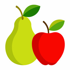 White Background Fruit Vector
