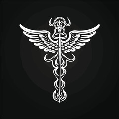 Medical Caduceus Icon Design: Professional Vector Illustration for Healthcare Industry