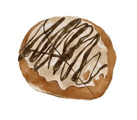Watercolour illustration of Glazed Donut