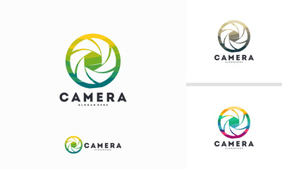 Abstract Circle Lens logo designs concept vector, Photography logo