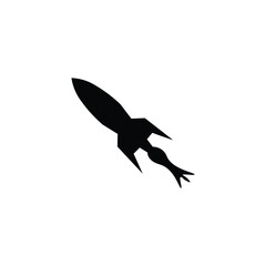 flying rocket silhouette. vector image.