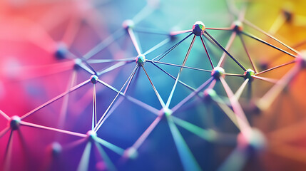 Abstract Geometric Network with Vibrant Colors