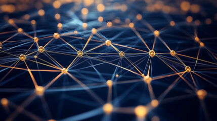 Interconnected Nodes Forming a Complex Network Structure