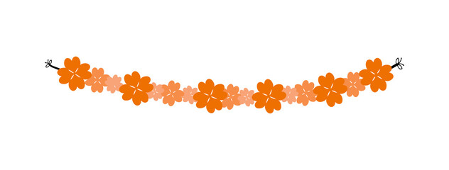 Obraz premium Orange Autumn Leaf Garland