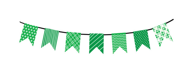 Assorted Green Pattern Bunting Garland


