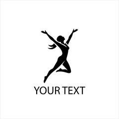 Naklejka premium Vector Logo of Energetic Jumping Human Figure — Fitness and Wellness Symbol Isolated on White Background