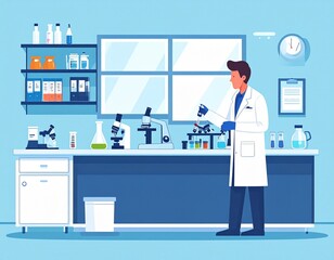 Obraz premium 理科実験室のイラスト