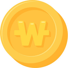 Vector Coin Currency Icon Korean