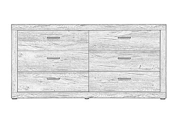 Graphic sketch of dresser on white background