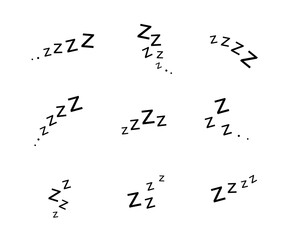 Stylized Z Letters Representing Sleep