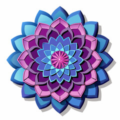 Layered 3D Mandala with Shadows