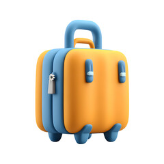 Stylized suitcase with cheerful design for travel and vacation adventures