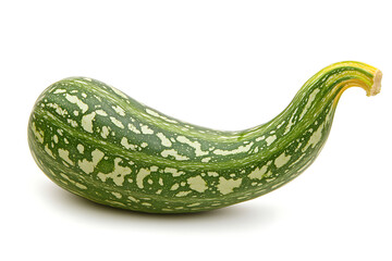 Vibrant Green Zucchini Squash with Unique Speckled Pattern Isolated on White Background Perfect for Culinary or Botanical Projects