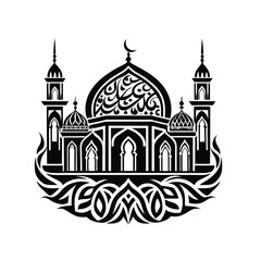  Calligraphy Mosque with Islamic Patterns (2).eps